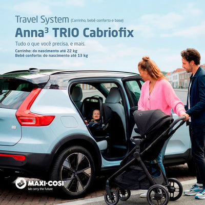Carrinho de Bebê Travel System Maxi-Cosi Anna³ Trio Cabriofix Essential Black - Sistema completo que acompanha a rotina.