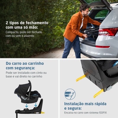 Instalação ISOFIX com Click & Go. 
